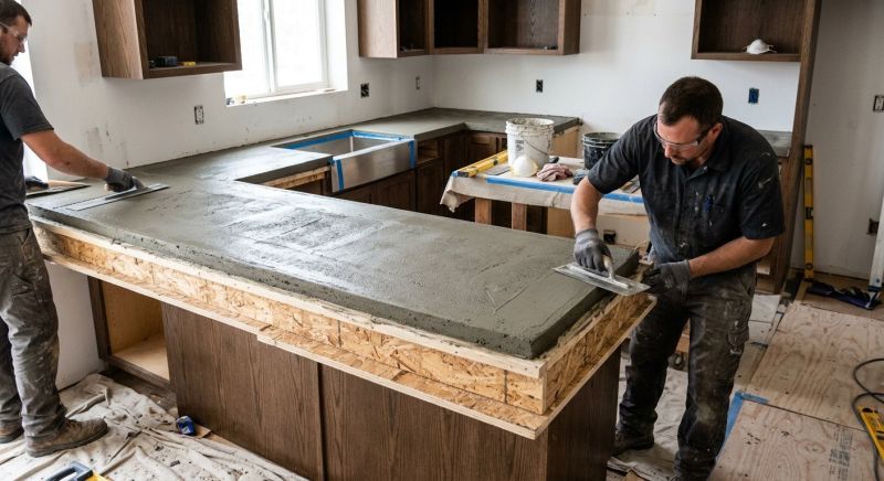 Concrete Countertop Pouring in Marin County, CA